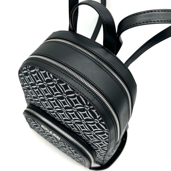 Michael Kors Medium Jaycee Backpack Black/Silver - Picture 7 of 13